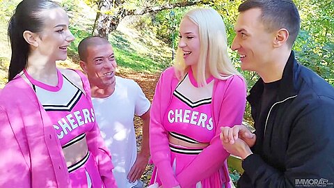 Busty Cheerleaders Cuckold Their Pervert Coach – Lady Gang & Vera Jawr