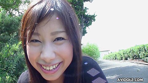 Japanese Brunette Karin Asahi Lets A Stranger Fingerfuck Her Hairy Pussy On The Street Uncensored