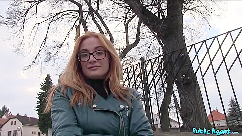 Sexy Redhead Student 18+ Nerd In Glasses Fucking In The Bushes – Outdoor Reality Porn